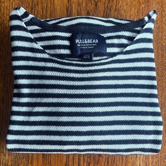 Pull&Bear Navy & White Striped Knit Sweater – Size M - Picture 7 of 7